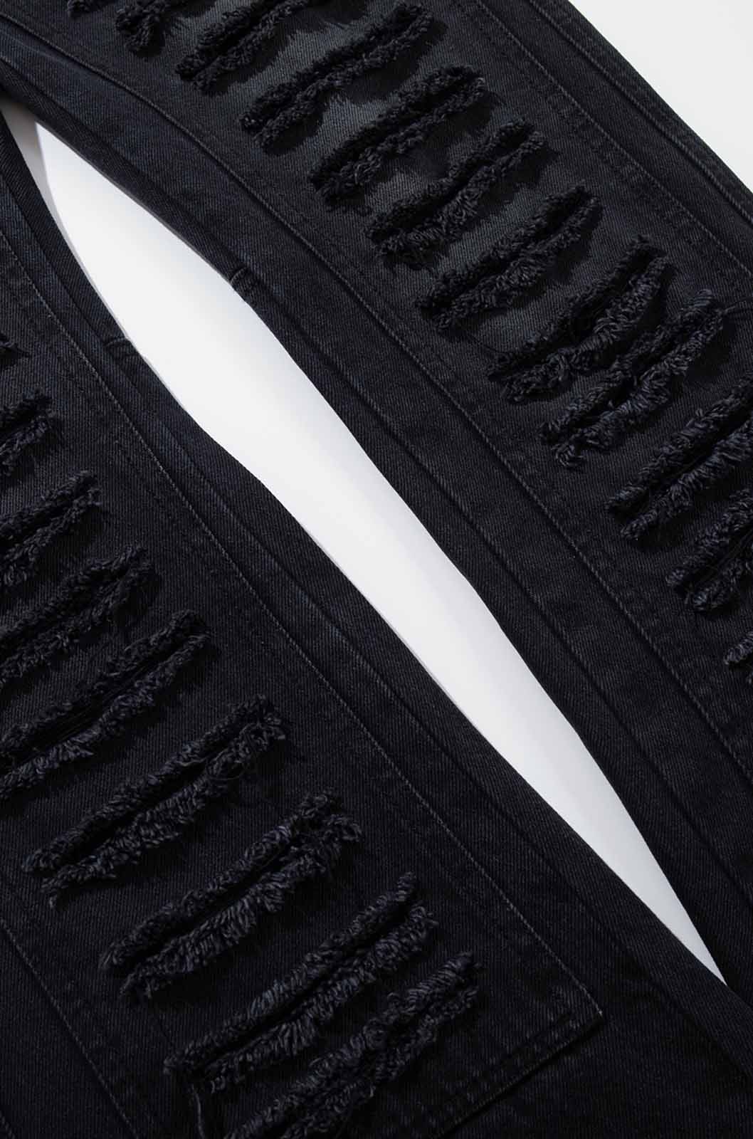 Denim Flare Distress Jeans