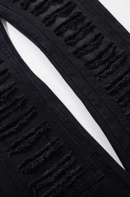 Denim Flare Distress Jeans