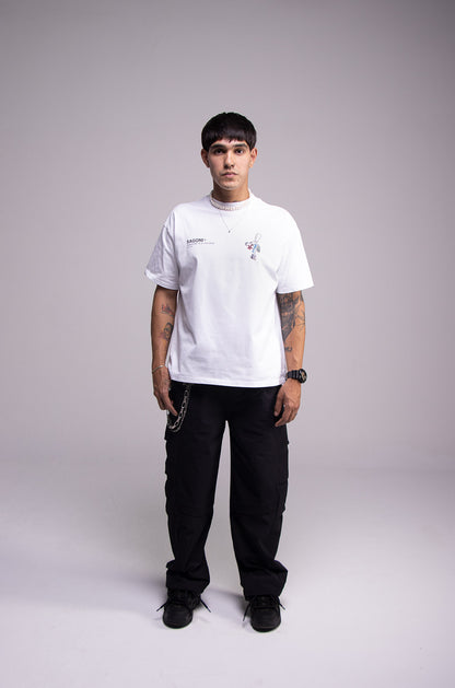 Playera KEYCHAIN Blanca 305gsm