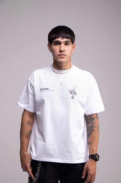Playera KEYCHAIN Blanca 305gsm