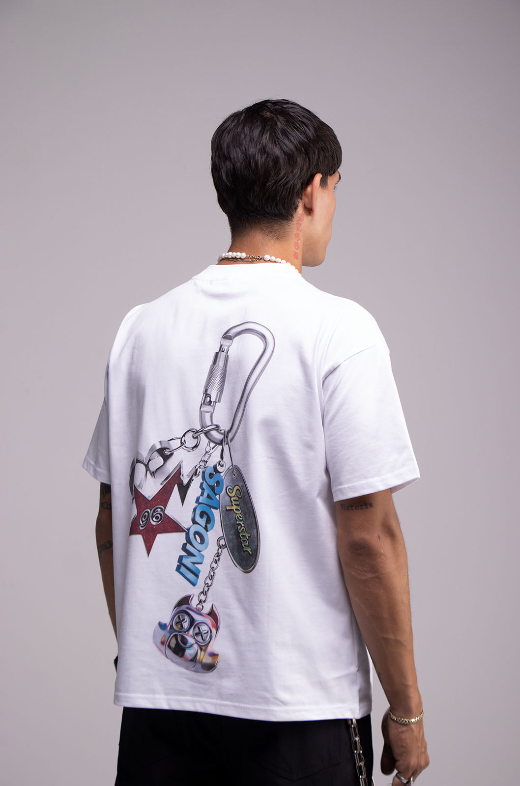 Playera KEYCHAIN Blanca 305gsm
