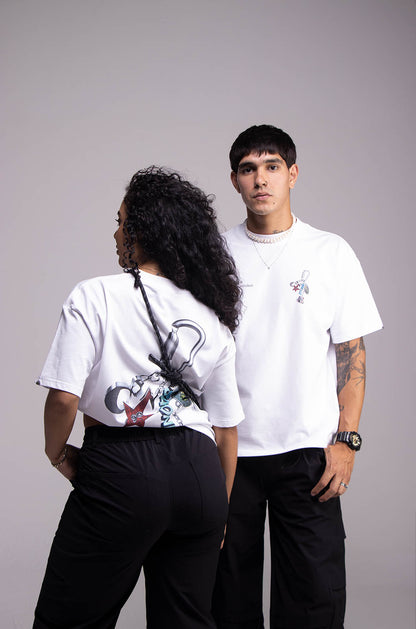 Playera KEYCHAIN Blanca 305gsm