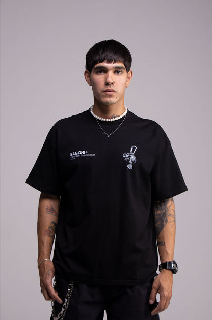 Playera KEYCHAIN Negra 305gsm