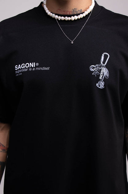 Playera KEYCHAIN Negra 305gsm