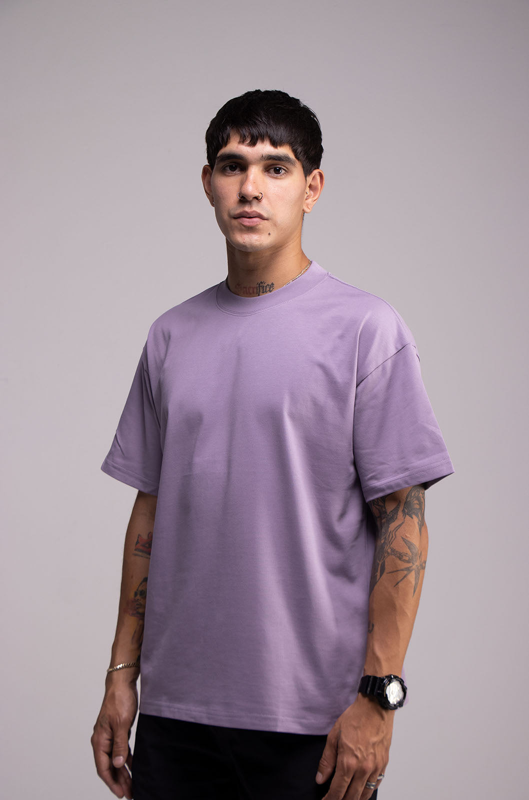 Semi Oversize 305gsm Light Purple Tee