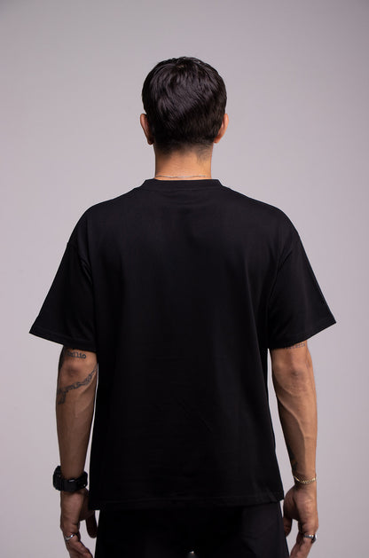 Semi Oversize 305gsm Black Tee