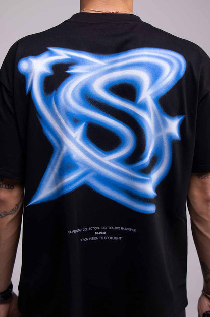 Playera SUPERSTAR Negra 305gsm