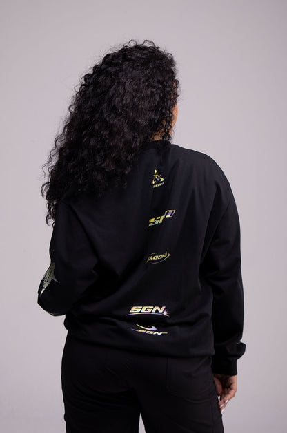 Playera ALIEN 303 Manga Larga Negra 275gsm