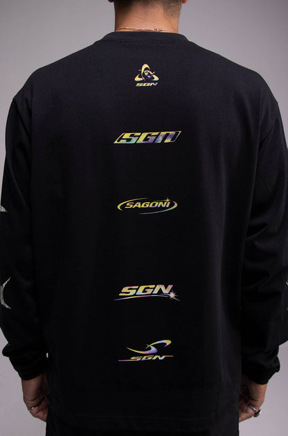 Playera ALIEN 303 Manga Larga Negra 275gsm