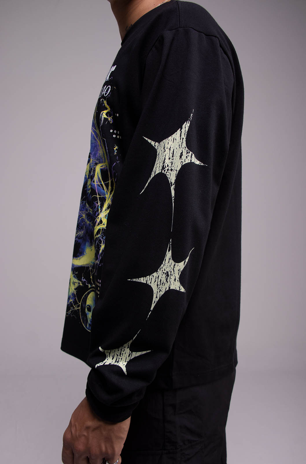 Playera ALIEN 303 Manga Larga Negra 275gsm