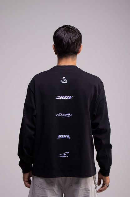 Playera ALIEN 152 Manga Larga Negra 275gsm