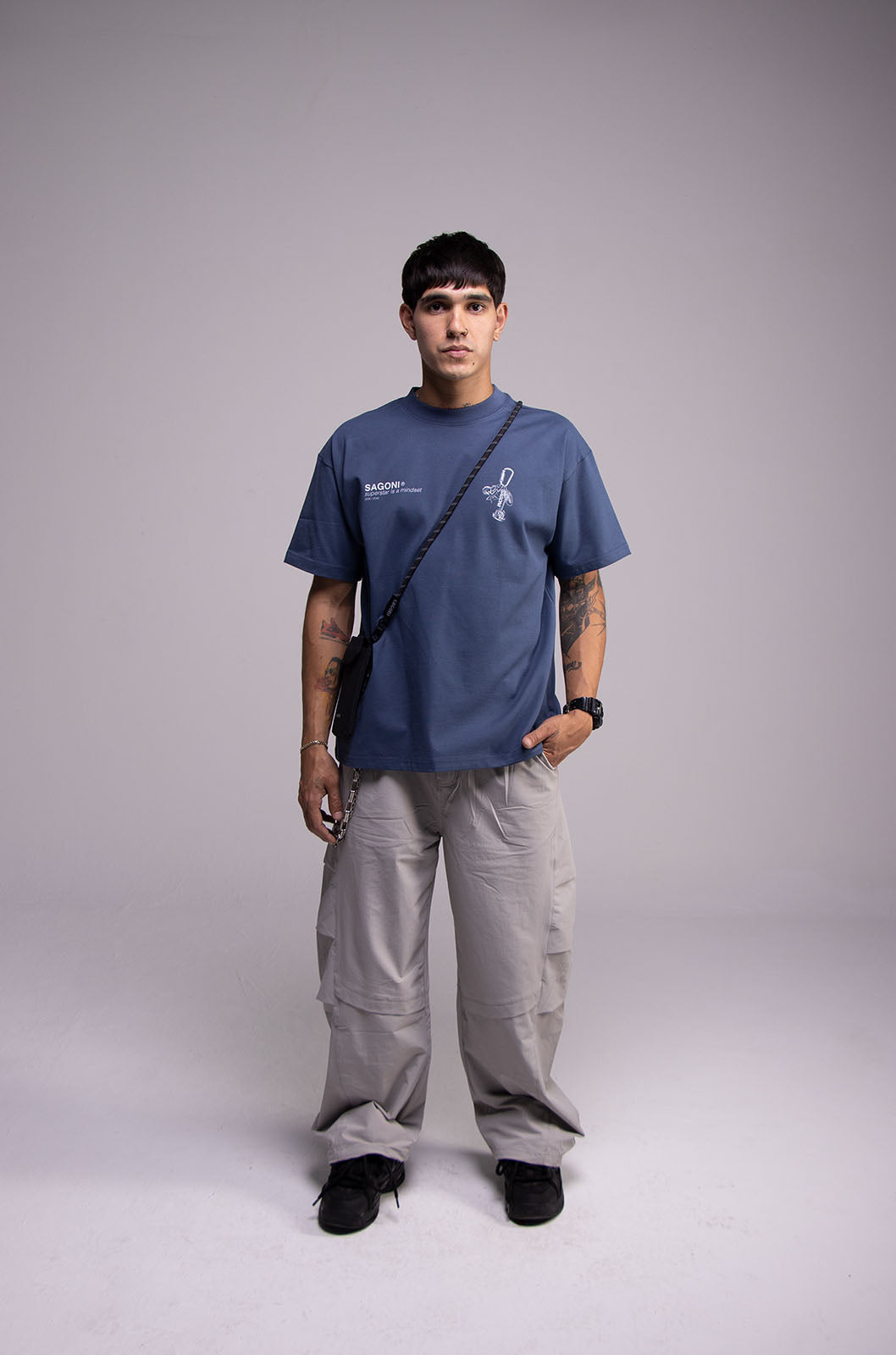 Playera KEYCHAIN Azul Jade 305gsm