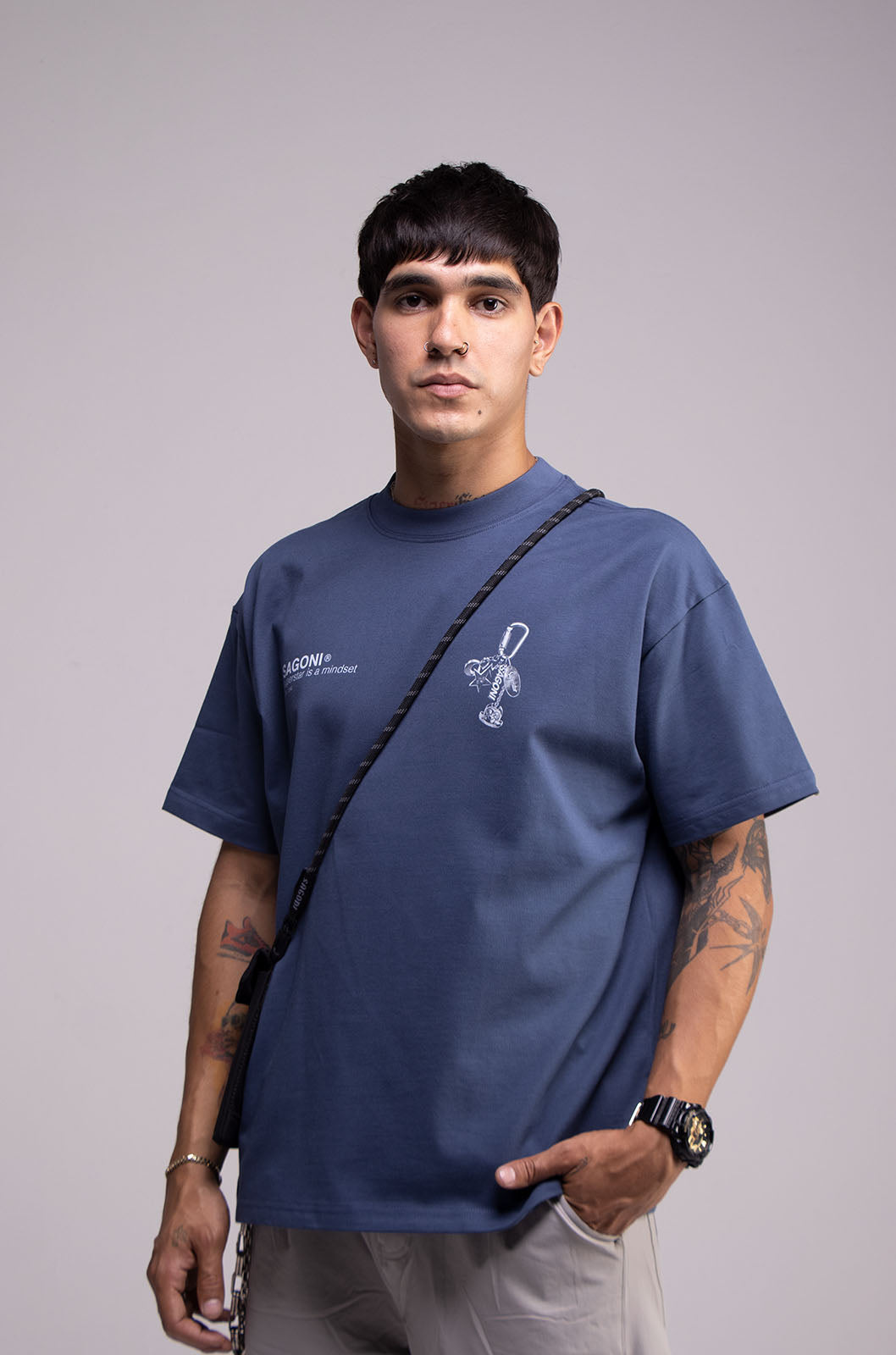 Playera KEYCHAIN Azul Jade 305gsm