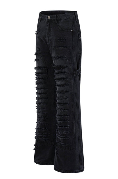 Denim Flare Distress Jeans