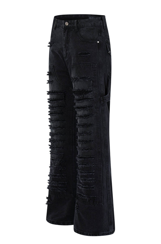 Denim Flare Distress Jeans