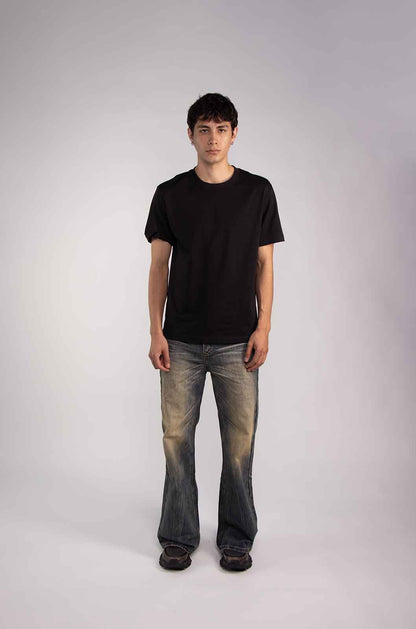 Raw Edge Flare Jeans
