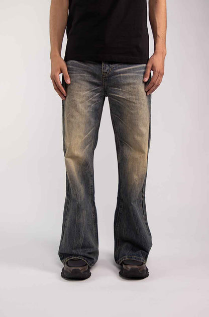 Raw Edge Flare Jeans