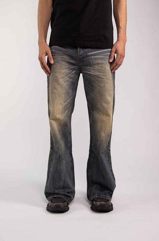 Raw Edge Flare Jeans