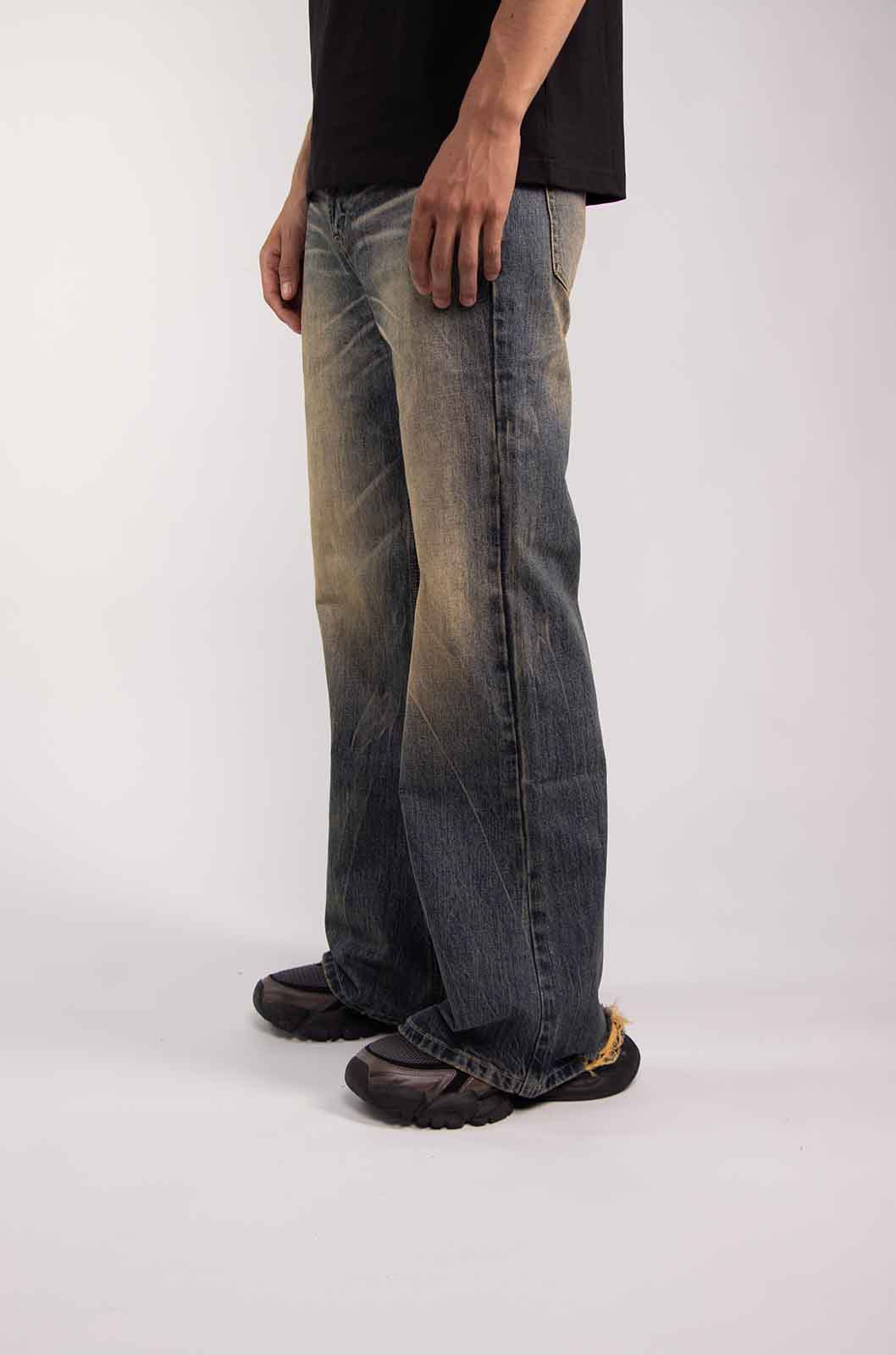 Raw Edge Flare Jeans