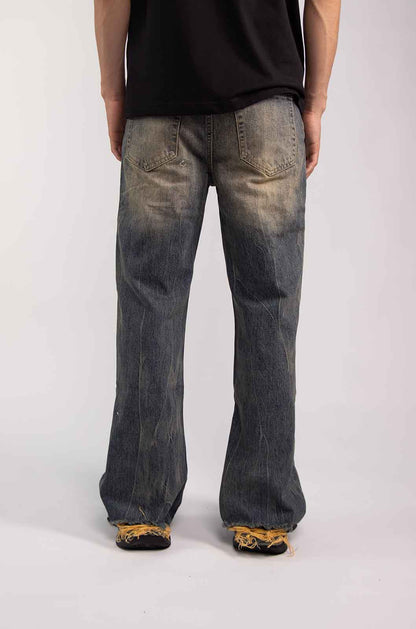 Raw Edge Flare Jeans