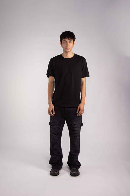 Denim Flare Distress Jeans