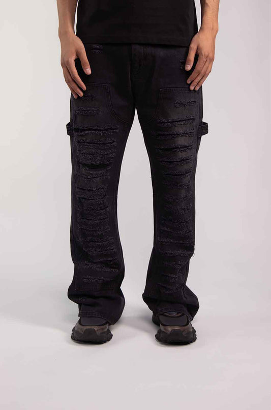 Denim Flare Distress Jeans