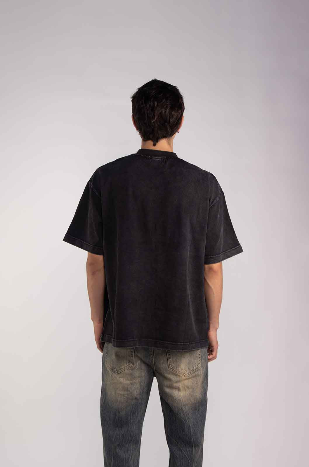 "EL DIEZ" Acid Wash Black T-Shirt