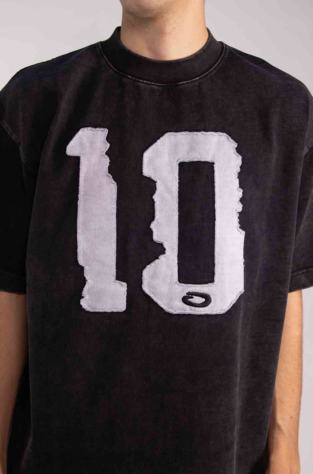 "EL DIEZ" Acid Wash Black T-Shirt