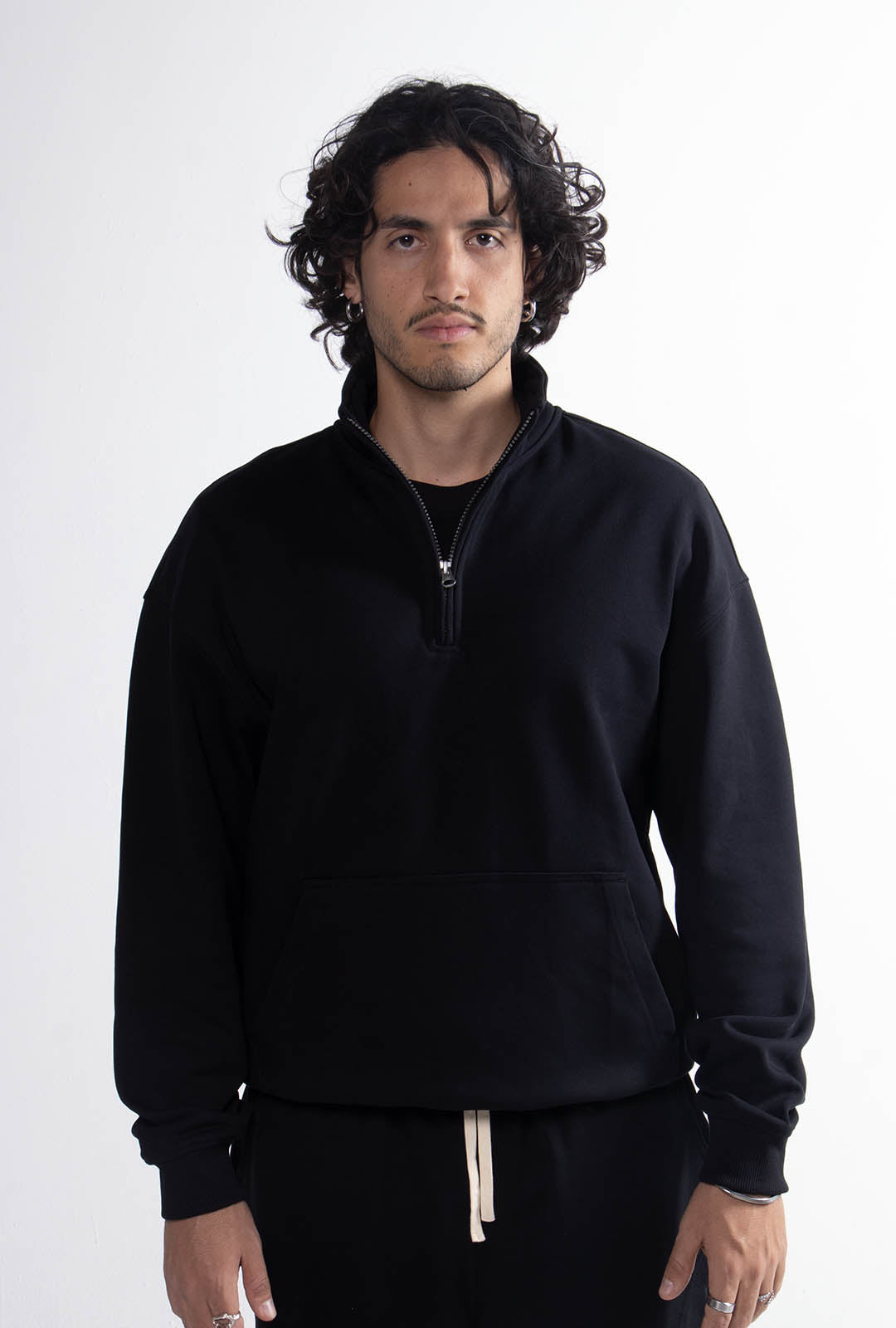 Quarter Zipper Black