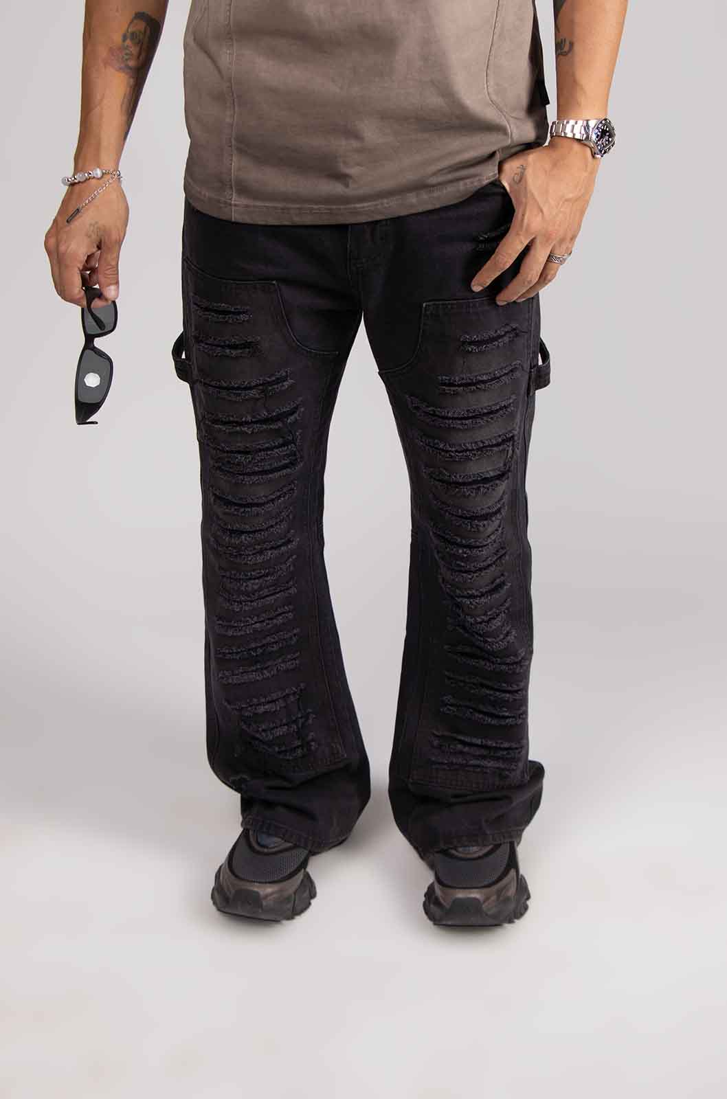 Denim Flare Distress Jeans