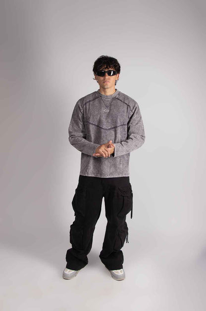 Gothic Long Sleeve Grey Tee