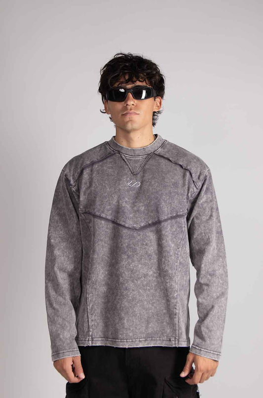 Gothic Long Sleeve Grey Tee