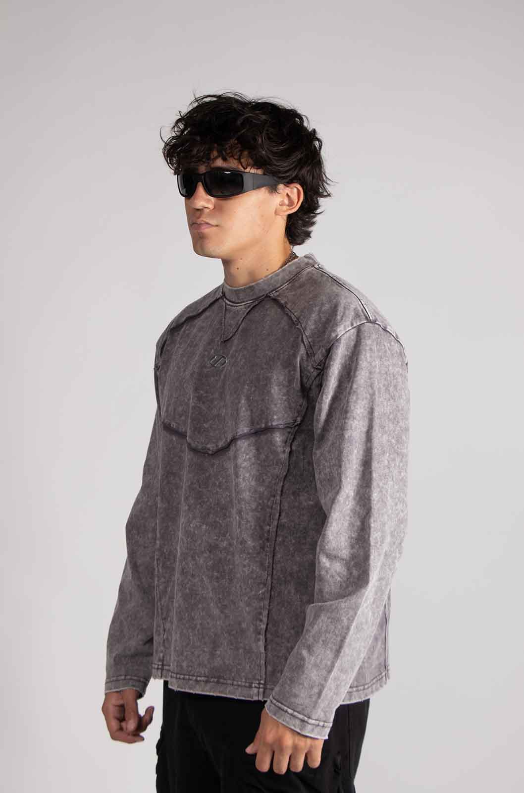 Gothic Long Sleeve Grey Tee