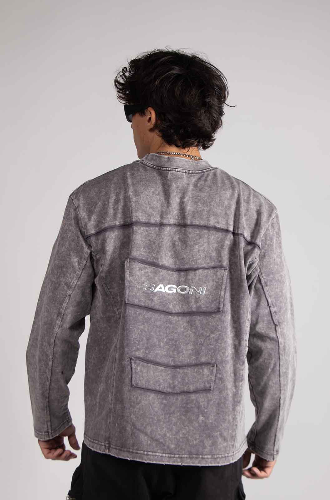 Gothic Long Sleeve Grey Tee
