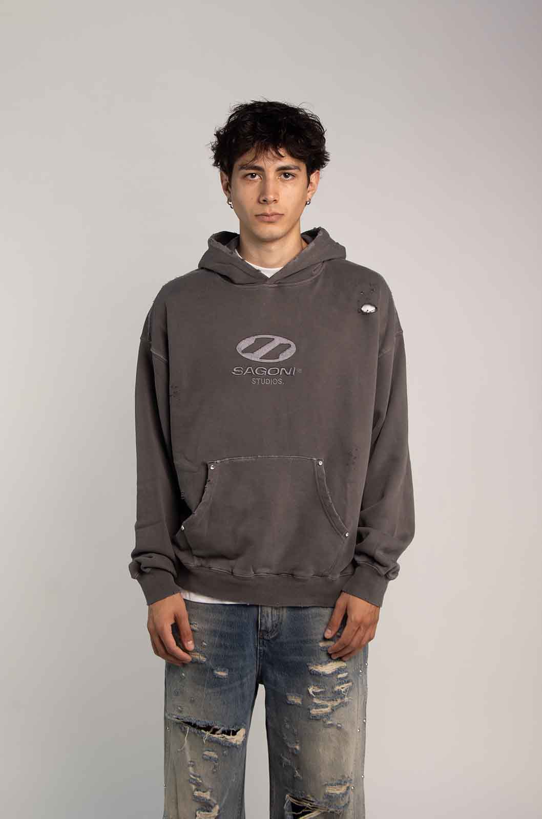 Phantom Distress Grey Hoodie