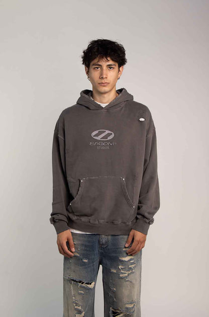 Phantom Distress Grey Hoodie