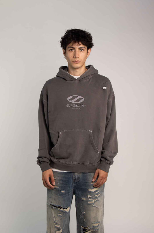 Phantom Distress Grey Hoodie