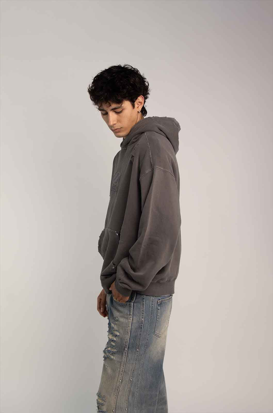 Phantom Distress Grey Hoodie