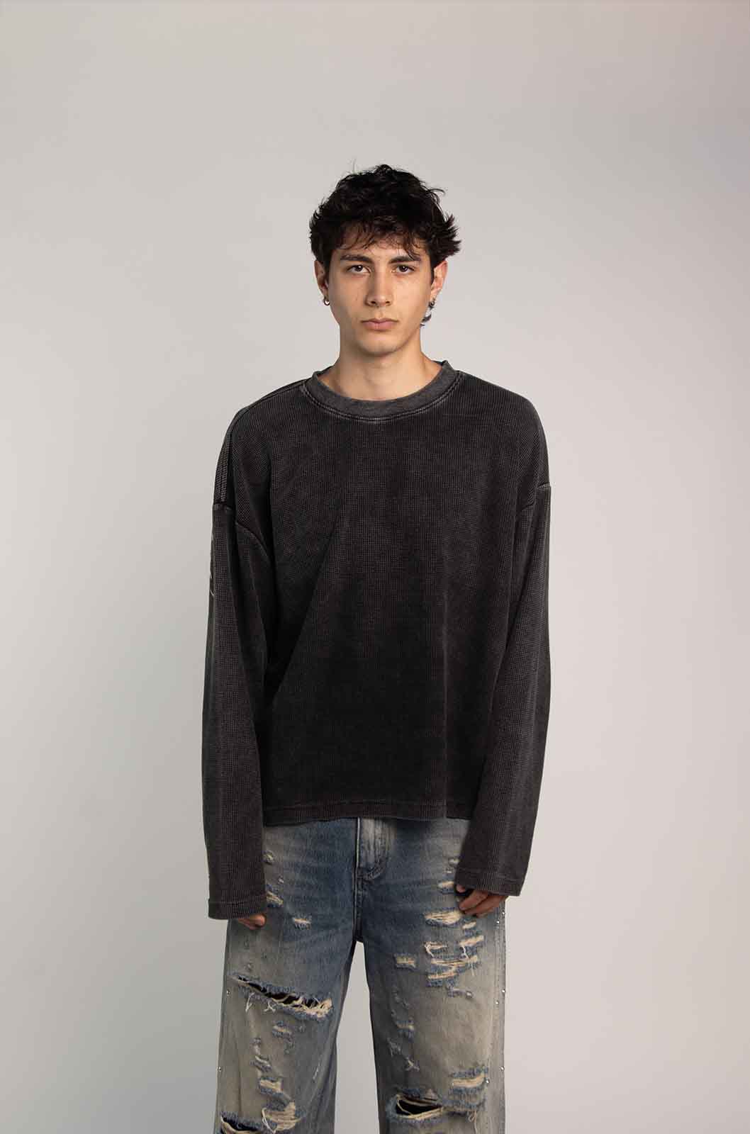Members Waffle Black T-Shirt