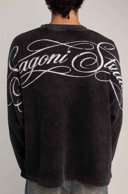Members Waffle Black T-Shirt
