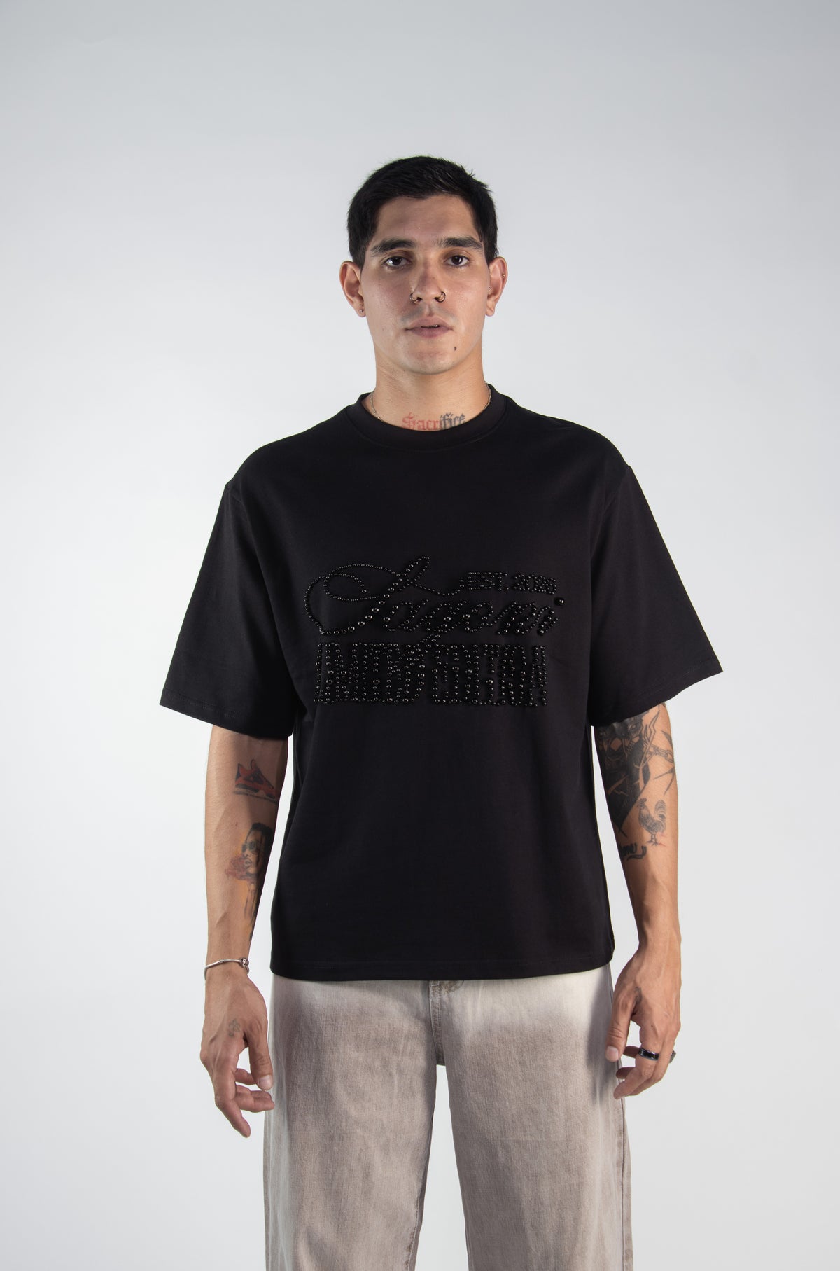 LIMITED EDITION PEARL TEE — BLACK
