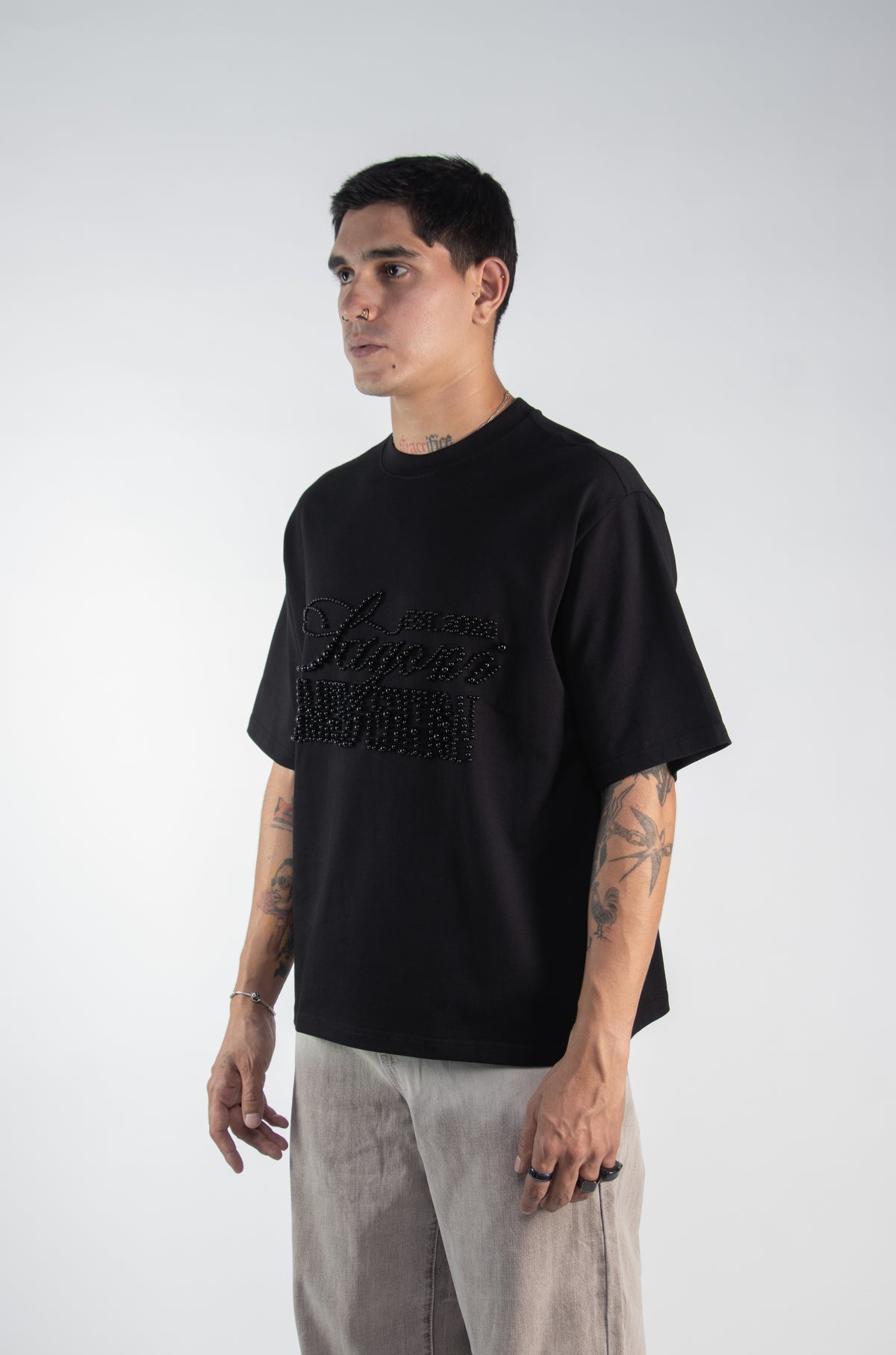 LIMITED EDITION PEARL TEE — BLACK