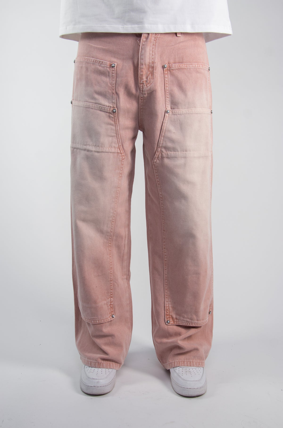 PINK CARPENTER BAGGY JEANS — 16 OZ